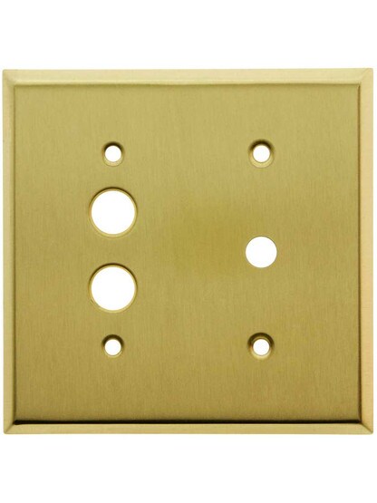 Classic Push Button / Rotary Dimmer Combo Switchplate In Satin Brass.